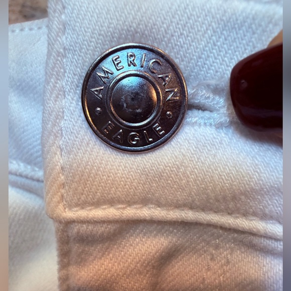 American Eagle Super Stretch White Distressed Jeans Size 0 Short Raw Hem Skinny - Picture 8 of 14